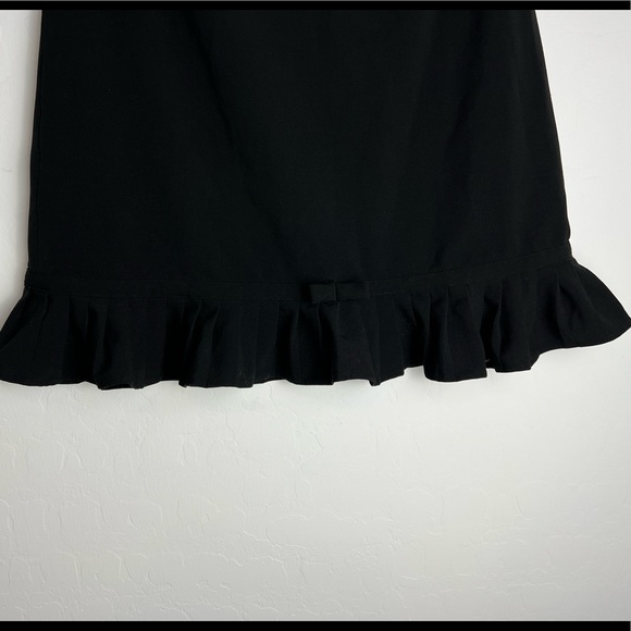 🖤 Larry Levine Black Stretch Ruffle Mini Skirt - Size 6 - Picture 4 of 7